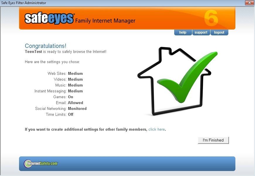 McAfee Safe Eyes image: This parental monitoring software never leaves you guessing about its status.