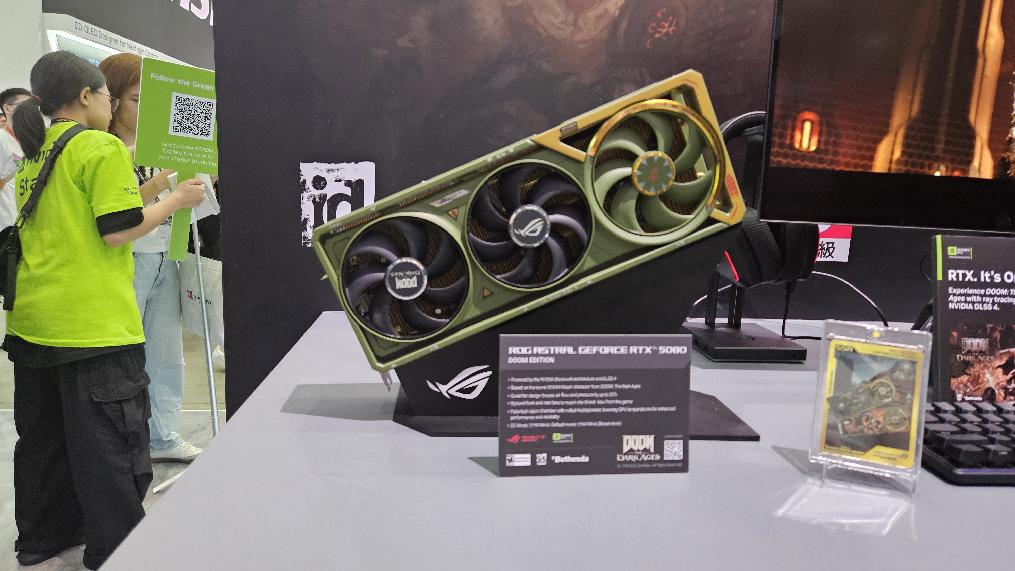 A Doom: The Dark Ages-branded PC component at Computex 2025