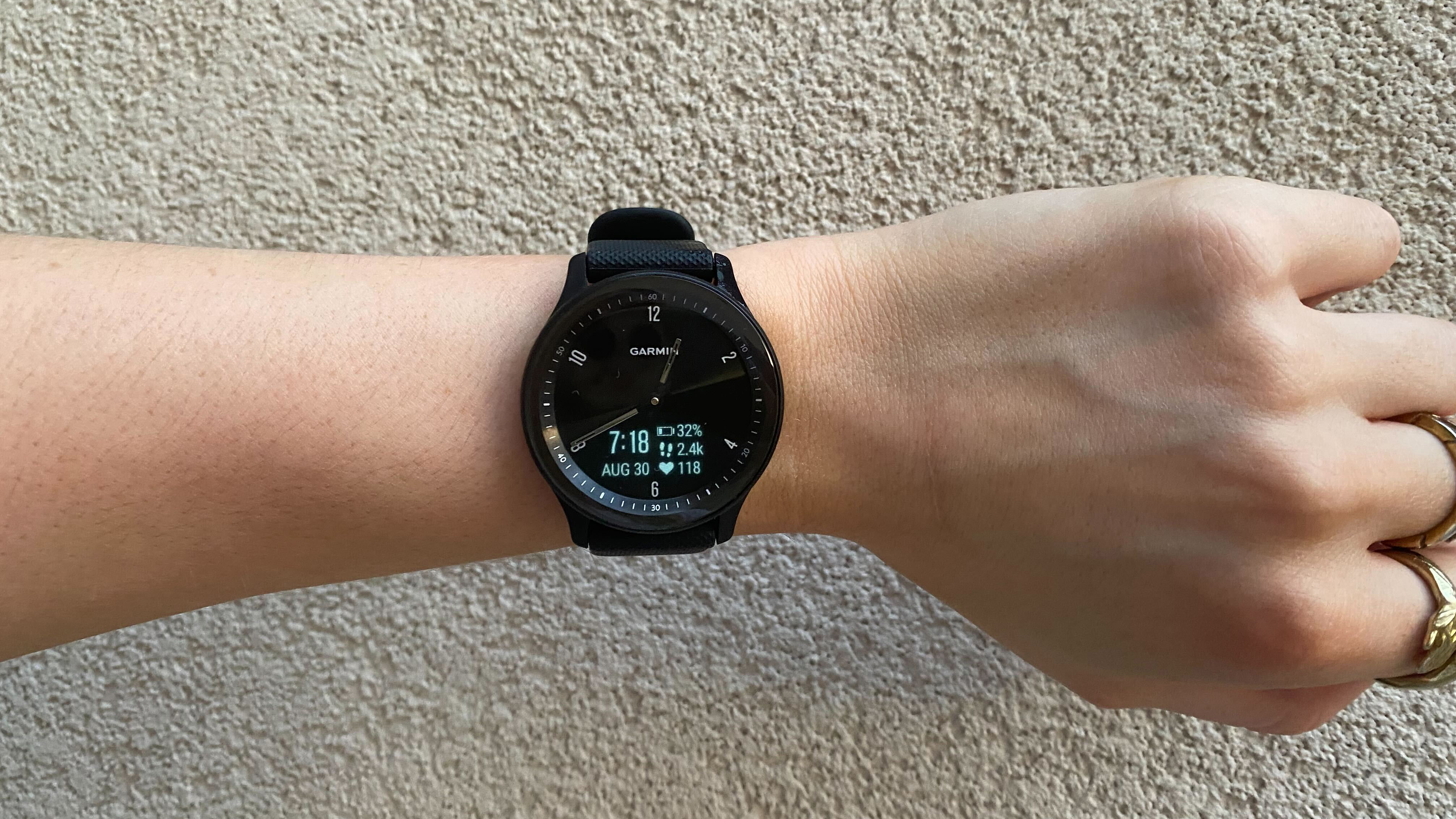 The Garmin Vivomove Sport watch being tested by Jessica Downey