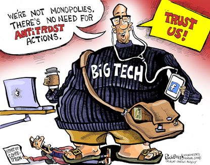 Editorial Cartoon U.S. Big Tech Monopolies Regulation Anti-Trust