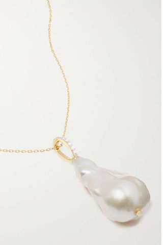 Mateo 14-Karat, Gold, Pearl and Diamond Necklace