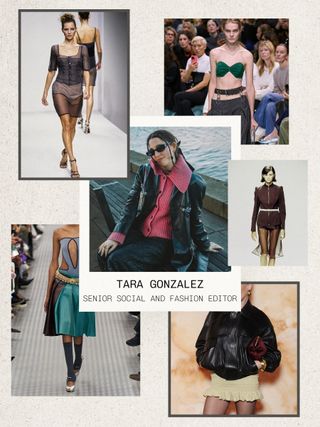 A collage of runway, influencer, and celebrity images that make up Who What Wear editors' spring mood boards.