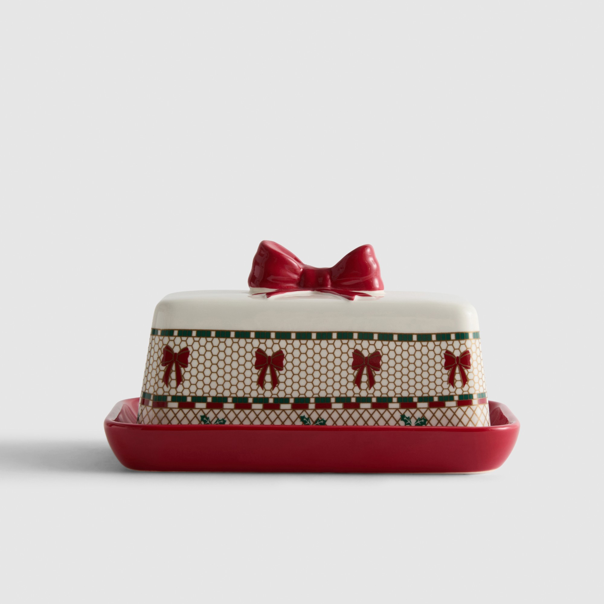 Primark Christmas Bow Lidded Butter Dish