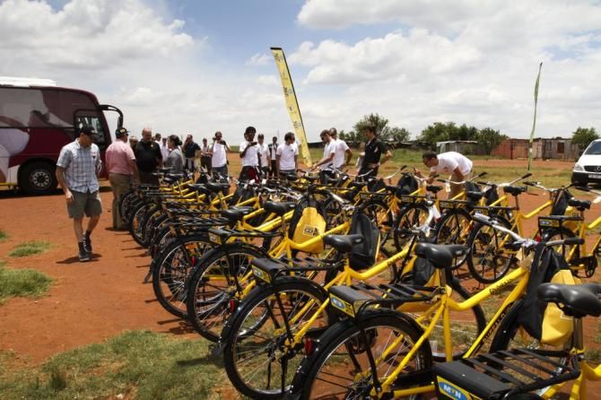 This is only a fraction of the 170 Qhubeka bikes that were delivered that day