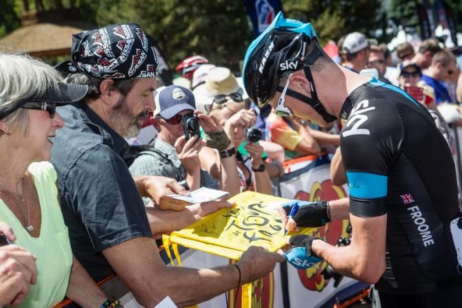 Chris Froome (Sky) was a big hit for the fans before the race.