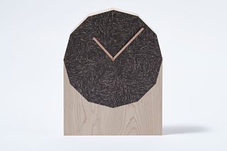Table clock by Swiss designer Anne Lutz, made of maple wood