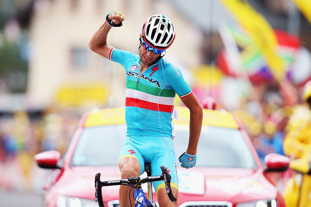 Vincenzo Nibali (Astana) wins stage 19 of the 2015 Tour de France.