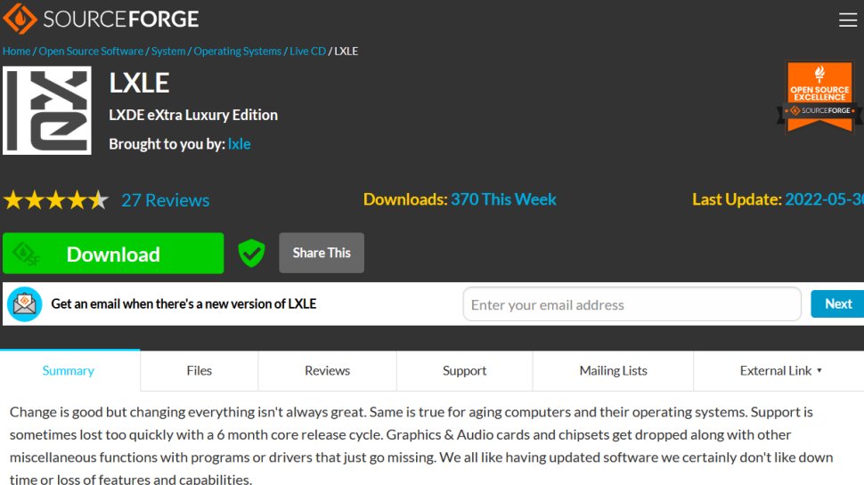 LXLE website screenshot (September 2025).