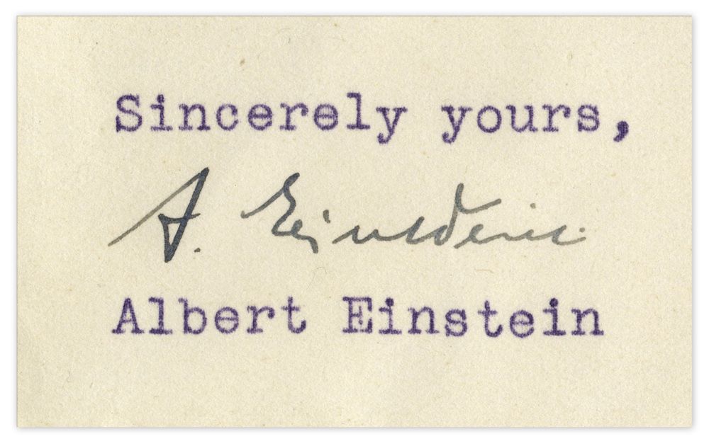 Einstein&#039;s signature.