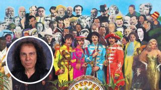 The cover of Sgt Pepper with (inset) a Ronnie James Dio headshot