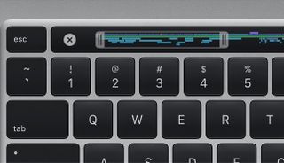A close-up of the 16 inch Macbook Pro Magic Keyboard