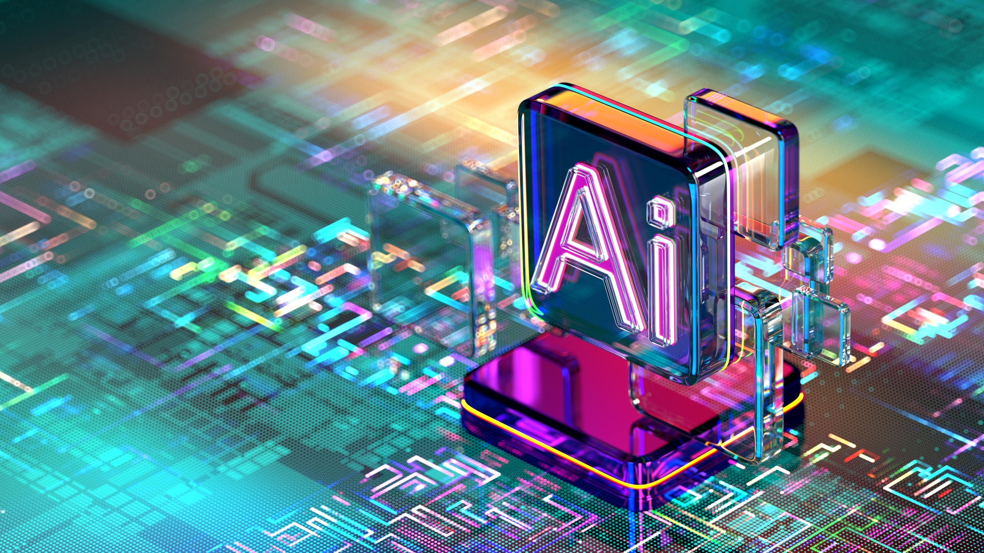 An abstract illustration of an artificial intelligence chip.