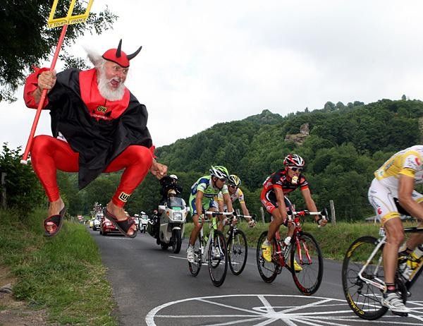 He's back! German Didi Senft, otherwise know as the devil, was out to support the riders today.