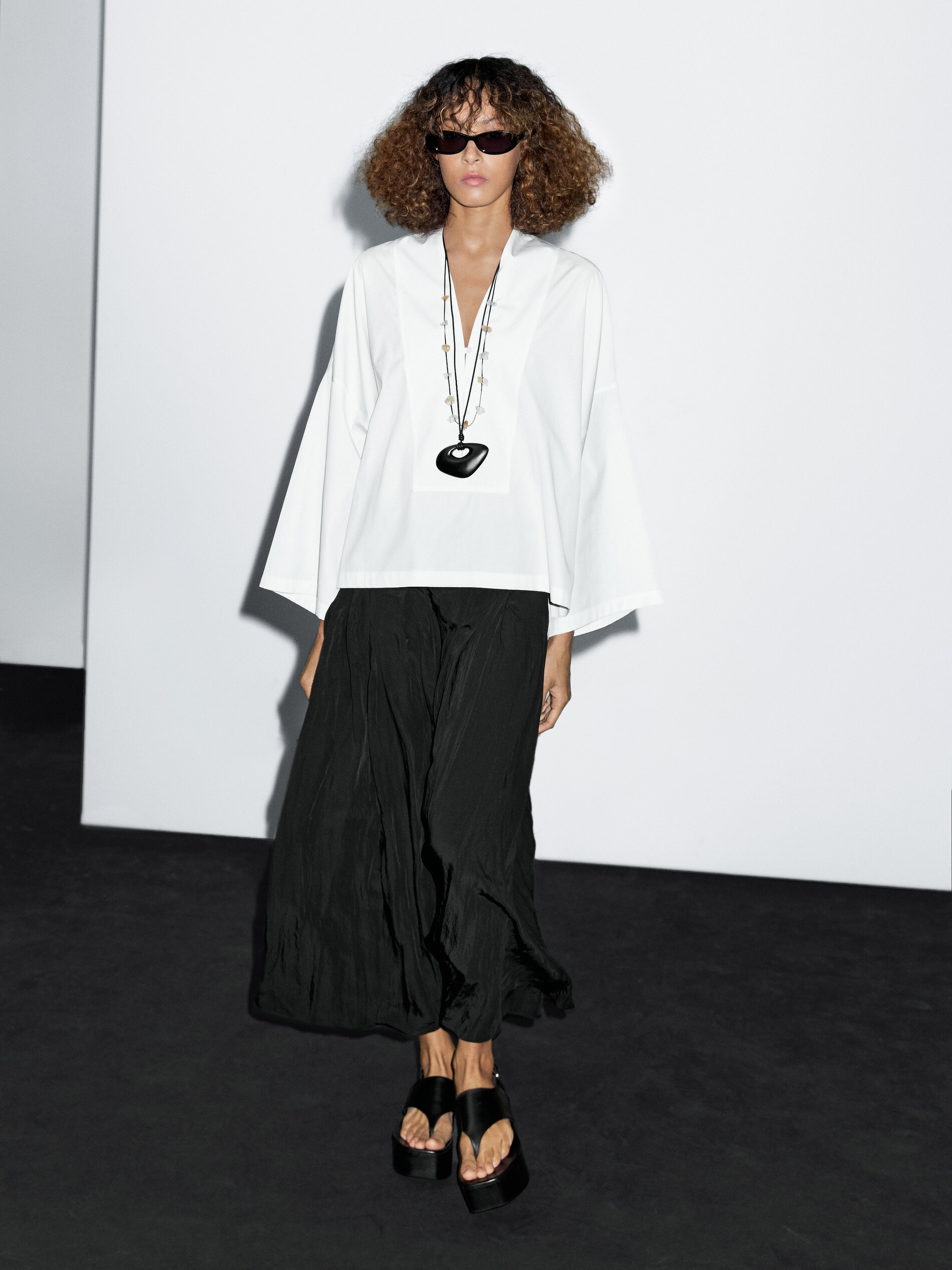 100% Cotton Blouse With Button-Up Front