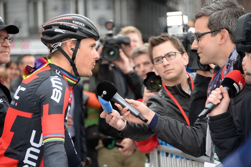 Last minute start line interviews for Philippe Gilbert (BMC)