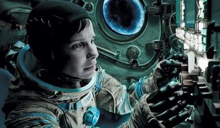 Sandra Bullock in astronaut gear in Gravity