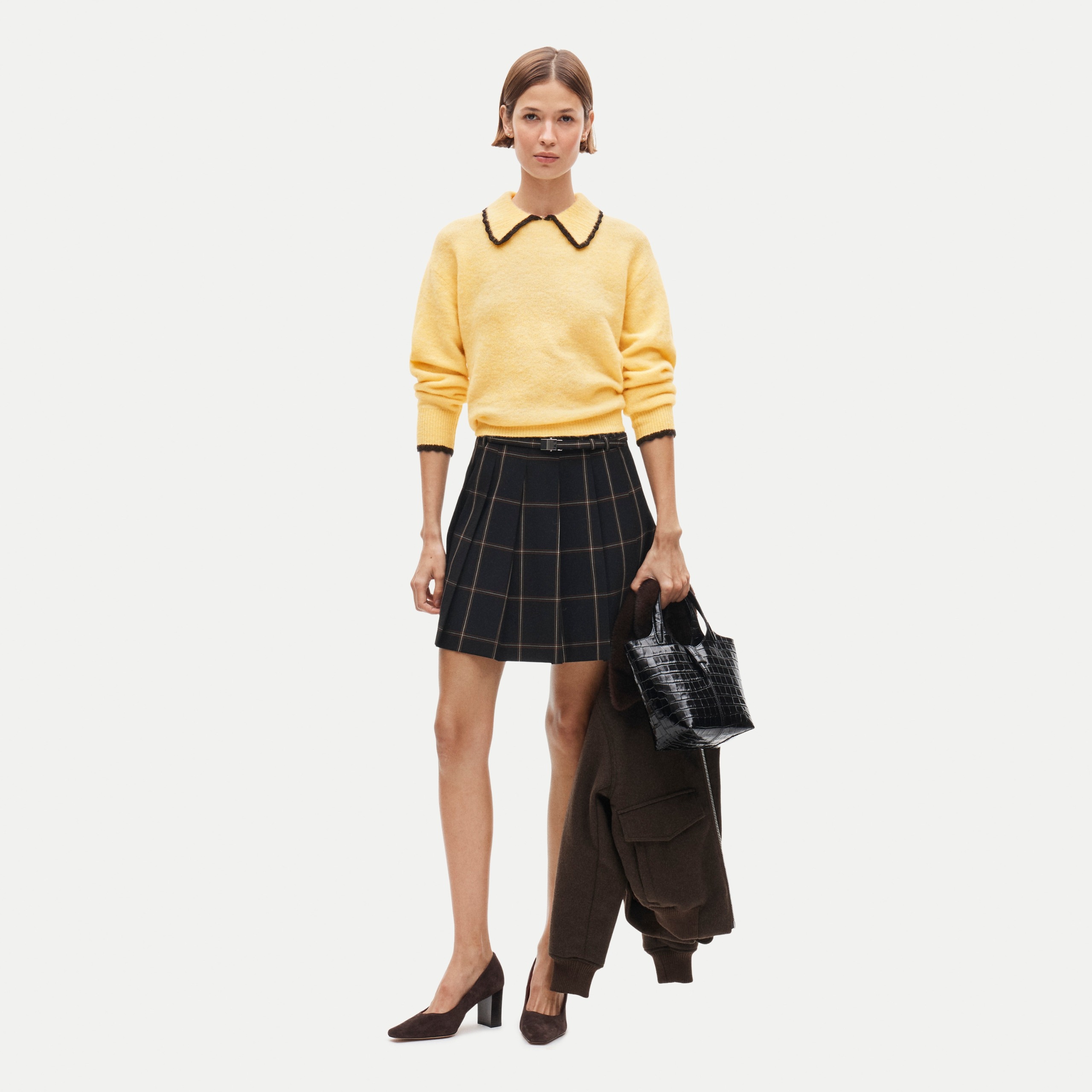 Model wearing a chic J.Crew outfit.