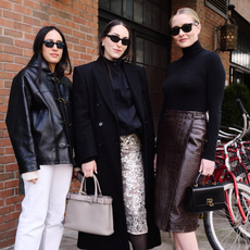 Photos of Who What Wear editors at New York Fashion Week
