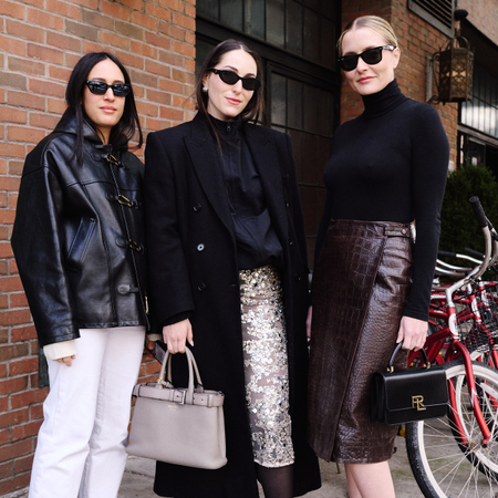 Photos of Who What Wear editors at New York Fashion Week