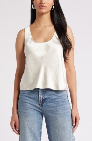 Satin Scoop Neck Tank Top