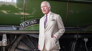 King Charles III travels by train pulled by the Flying Scotsman