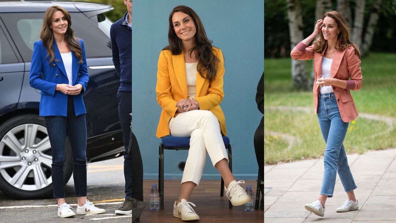 Series of images of Kate Middleton&#039;s favourite white trainers