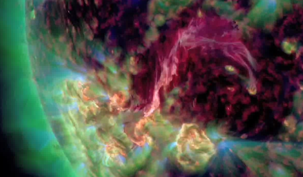 Solar filament connects two sunspots