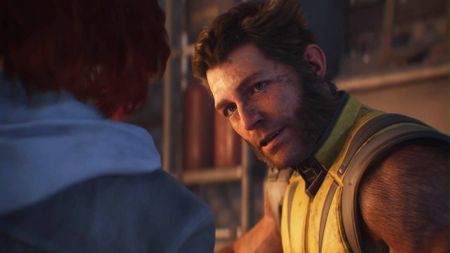 Marvel's Wolverine - Logan looking at Jean Grey on a VTOL after getting rescued