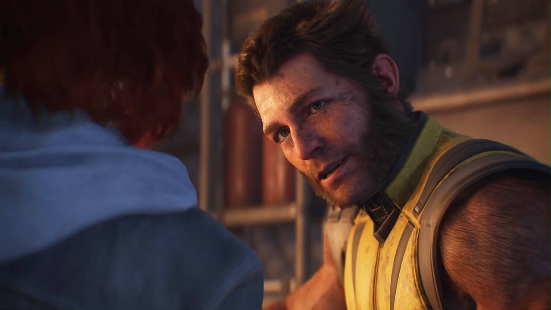 Marvel's Wolverine - Logan looking at Jean Grey on a VTOL after getting rescued