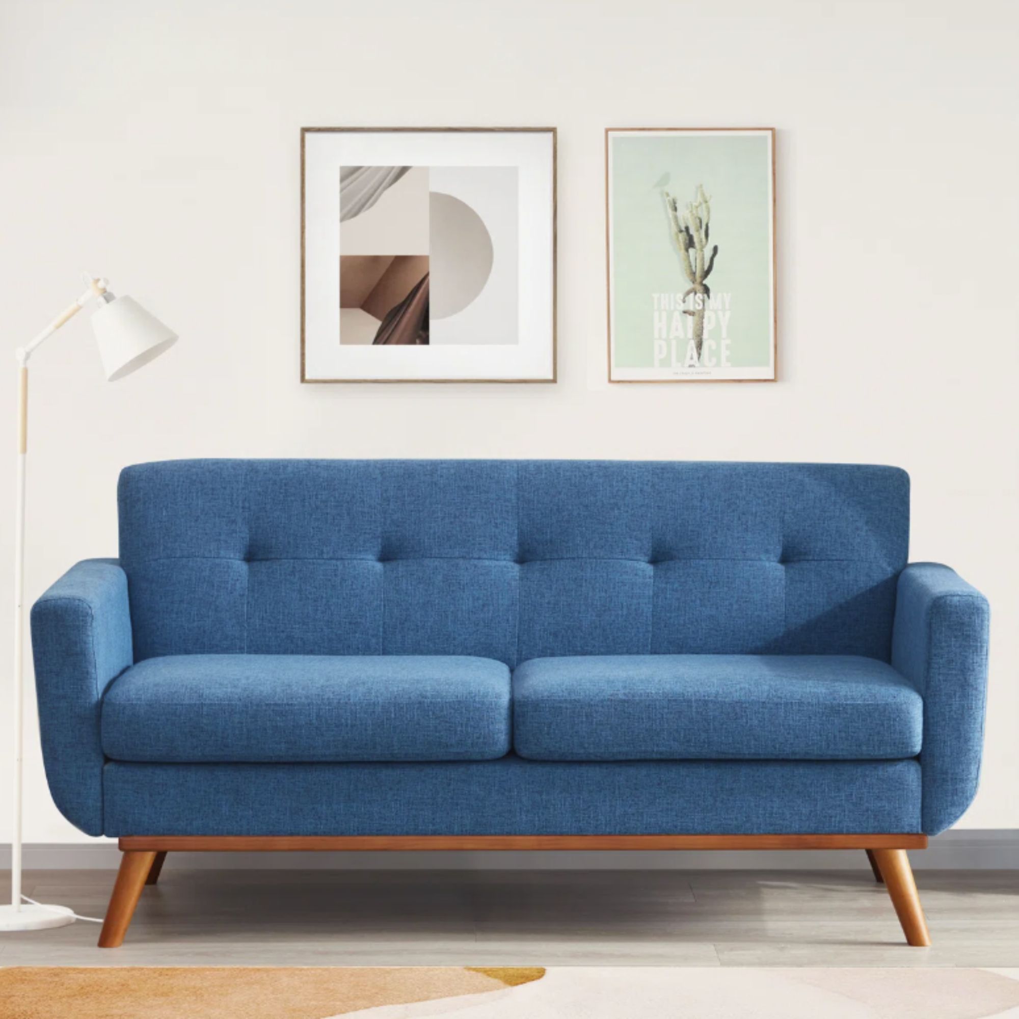 Carmencita 65" Linen Upholstered Square Arm Loveseat