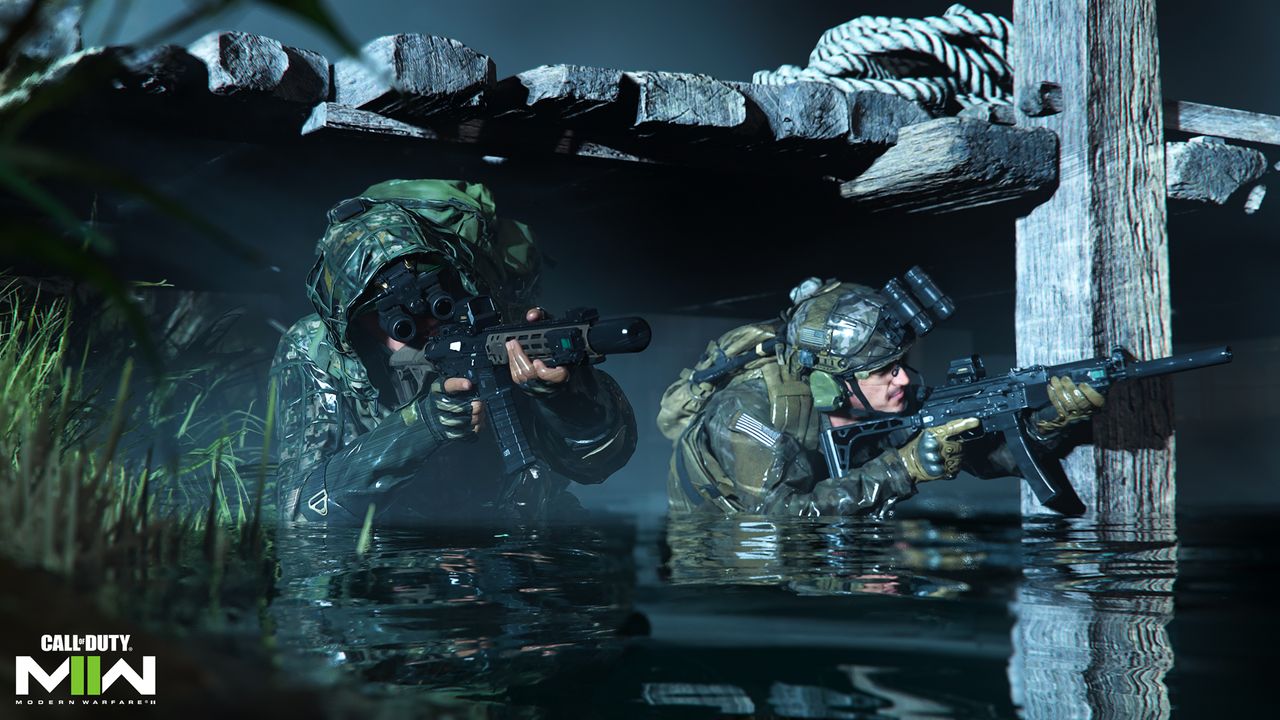 Ghillie suit in water in Call of Duty: Modern Warfare 2
