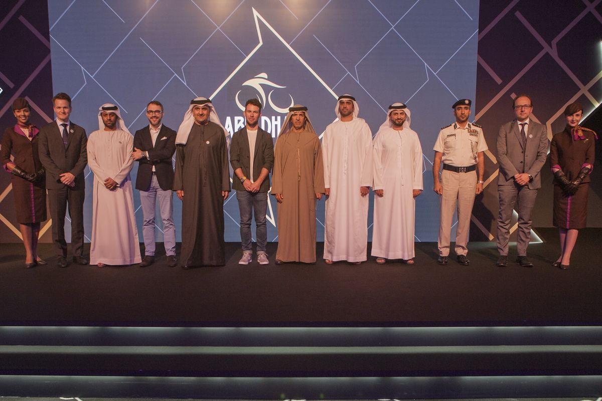 Mark Cavendish made an appearance at the presentation in Abu Dhabi