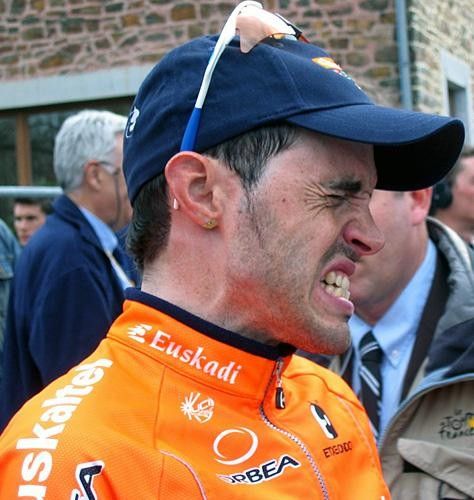 Samuel Sanchez (Euskaltel) is still feeling the pain of the ultimate climb