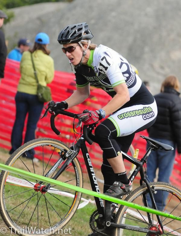 Sally Annis (Crossresults.com) out of the saddle