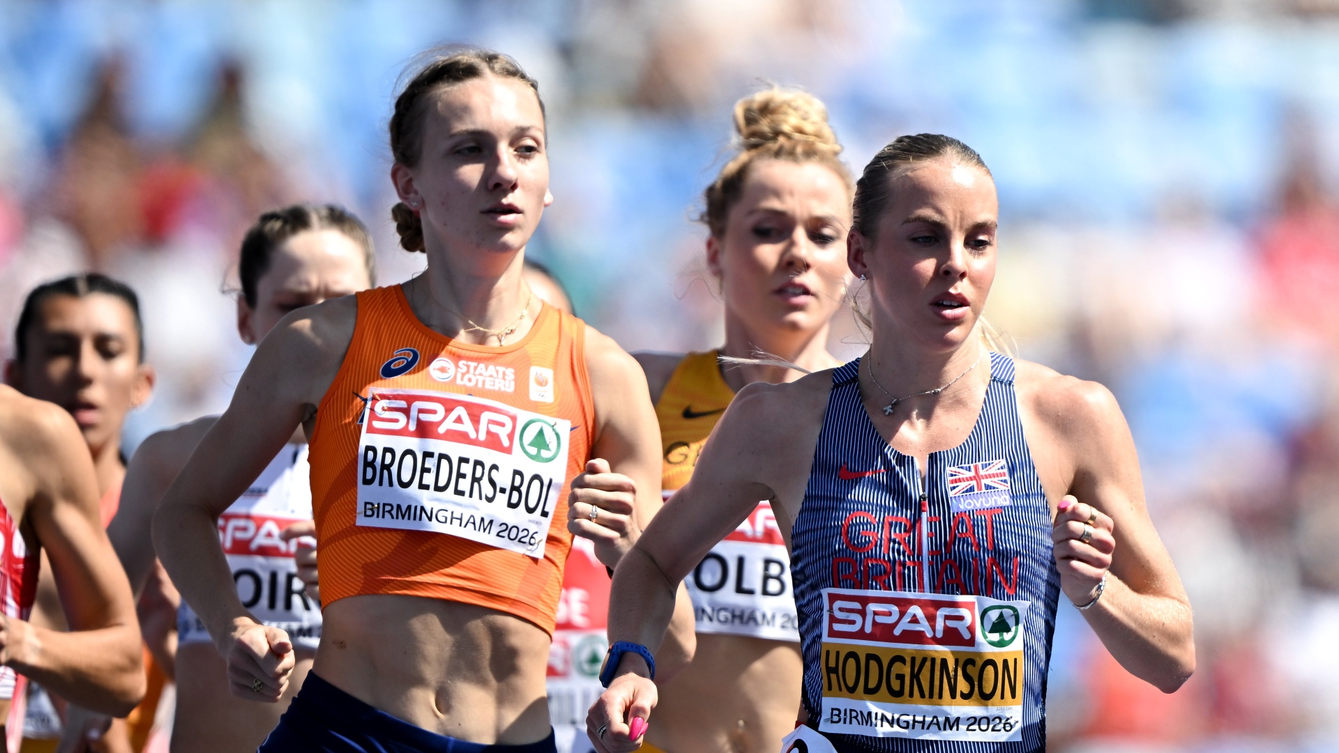 Femke Broeders-Bol and Keely Hodgkinson at European Athletics Championships 2026