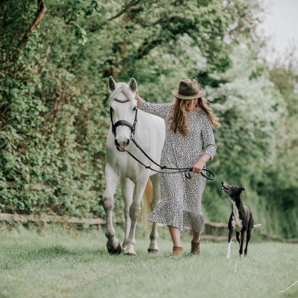 Sophie with her dog and horse