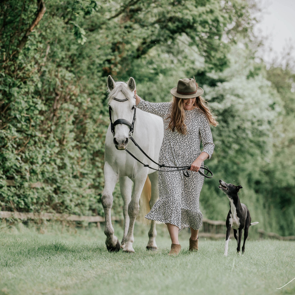 Sophie with her dog and horse