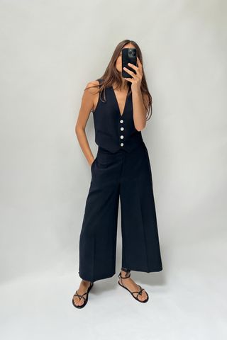 High-Waist Culotte Trousers