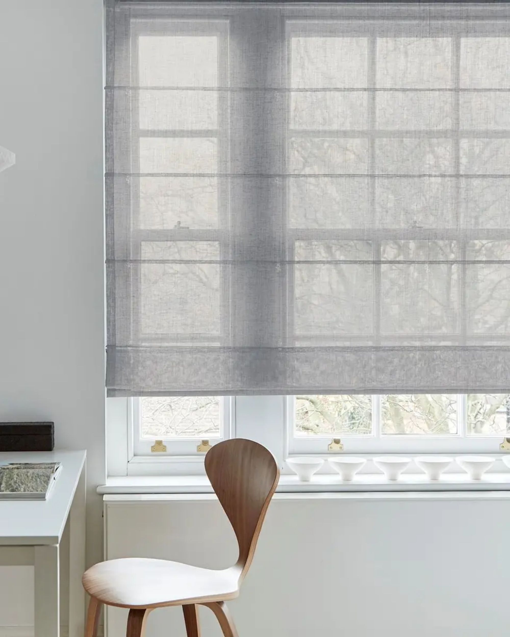 Hillarys, Voile Roman Blinds, Echo Silver