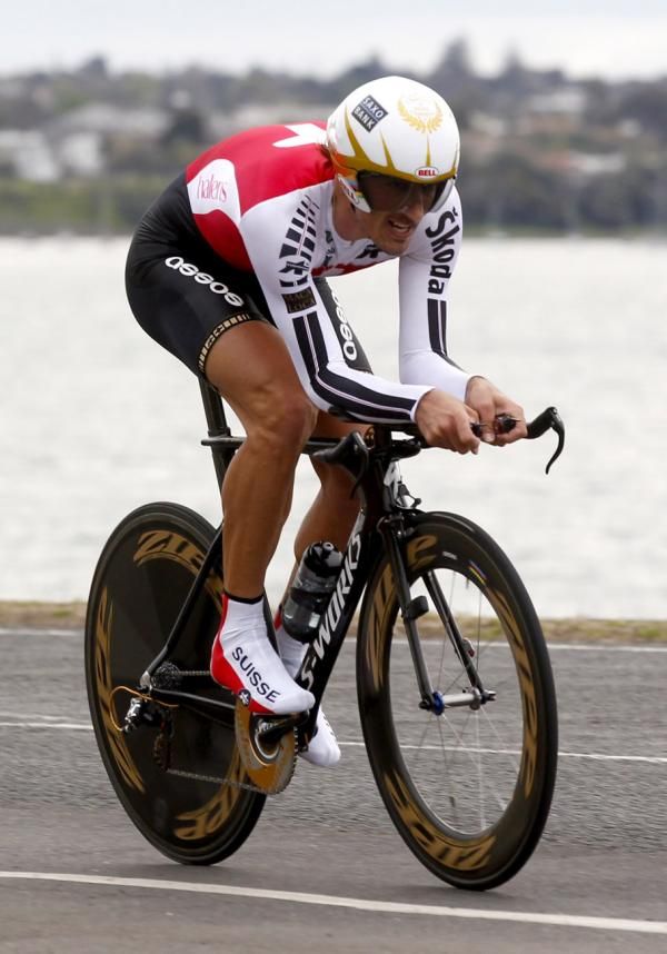 Fabian Cancellara (Switzerland) pressing home for gold