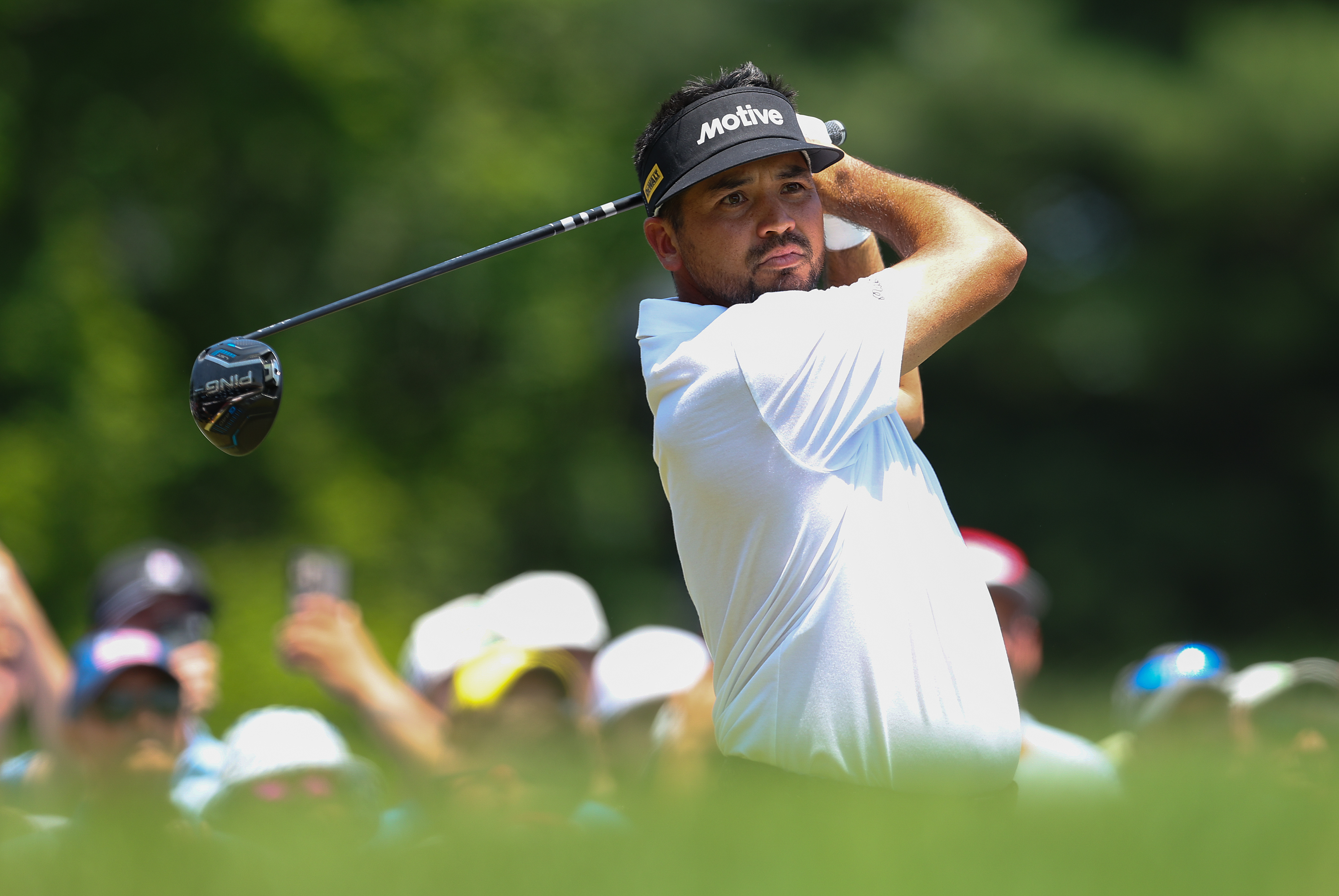 Jason Day hits a driver off the tee
