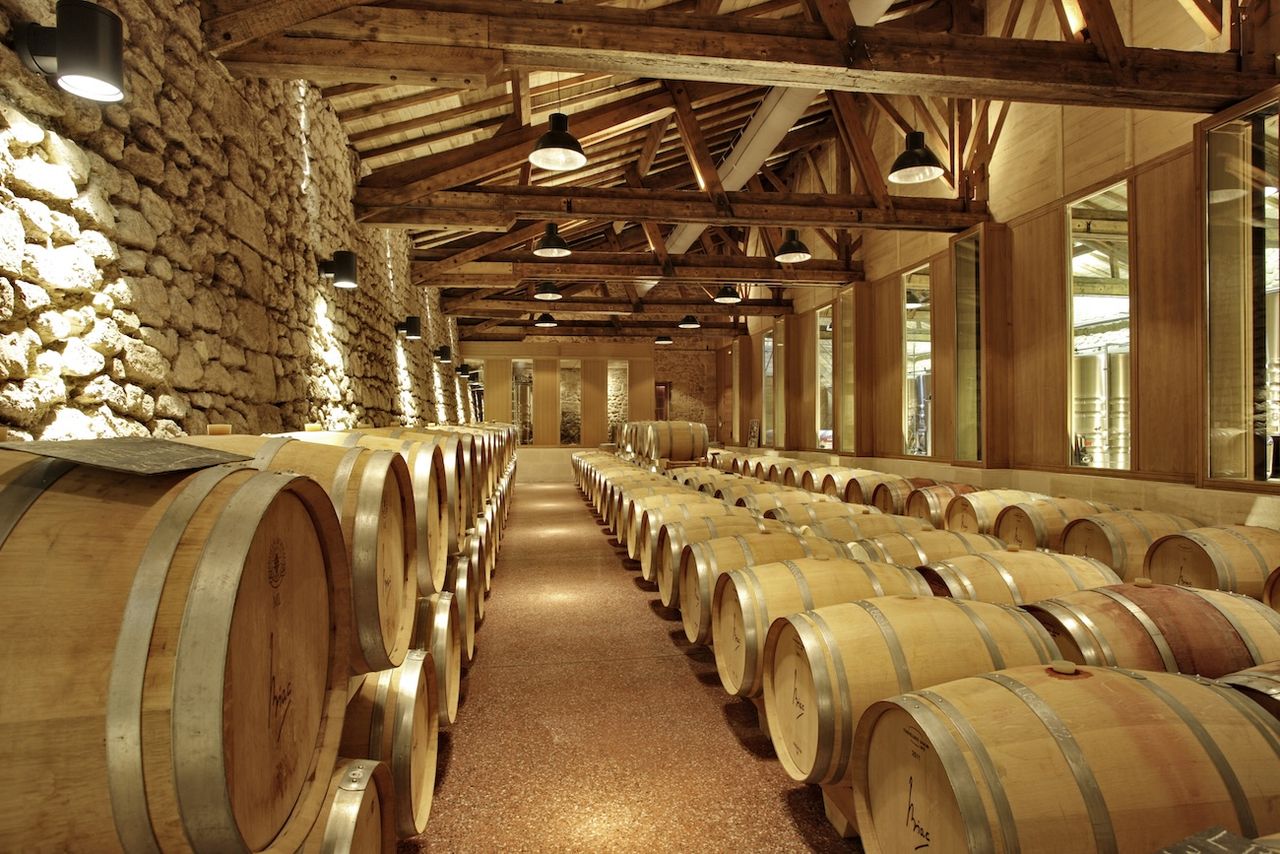 the cellar at Ch&acirc;teau Biac