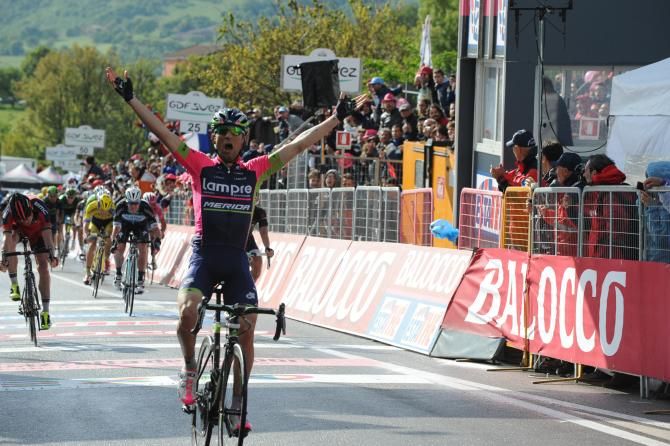 Diego Ulissi celebrates his victory