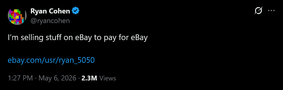 I'm selling stuff on eBay to pay for eBay