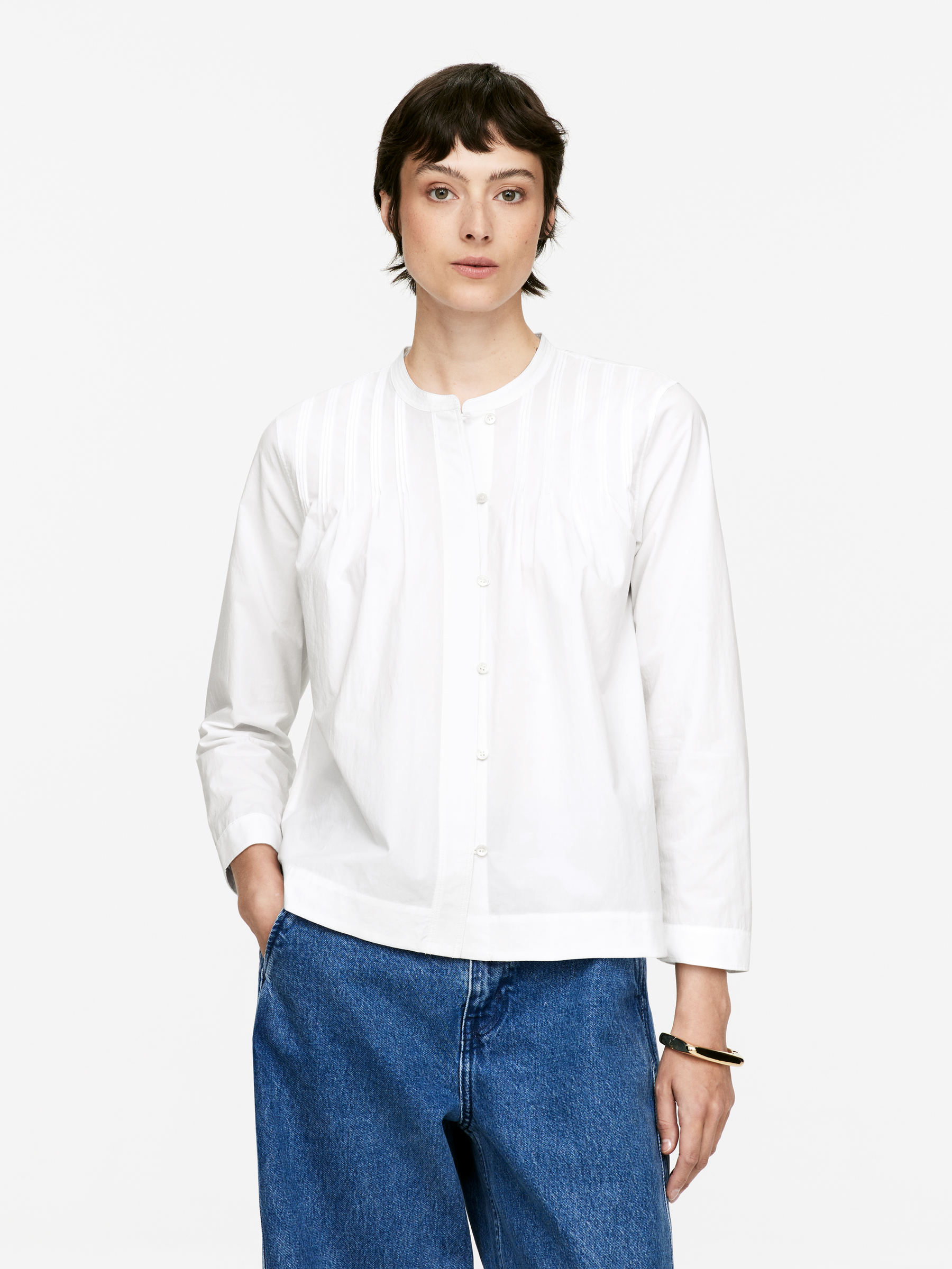 Pintuck Blouse – White – Women – Arket Gb