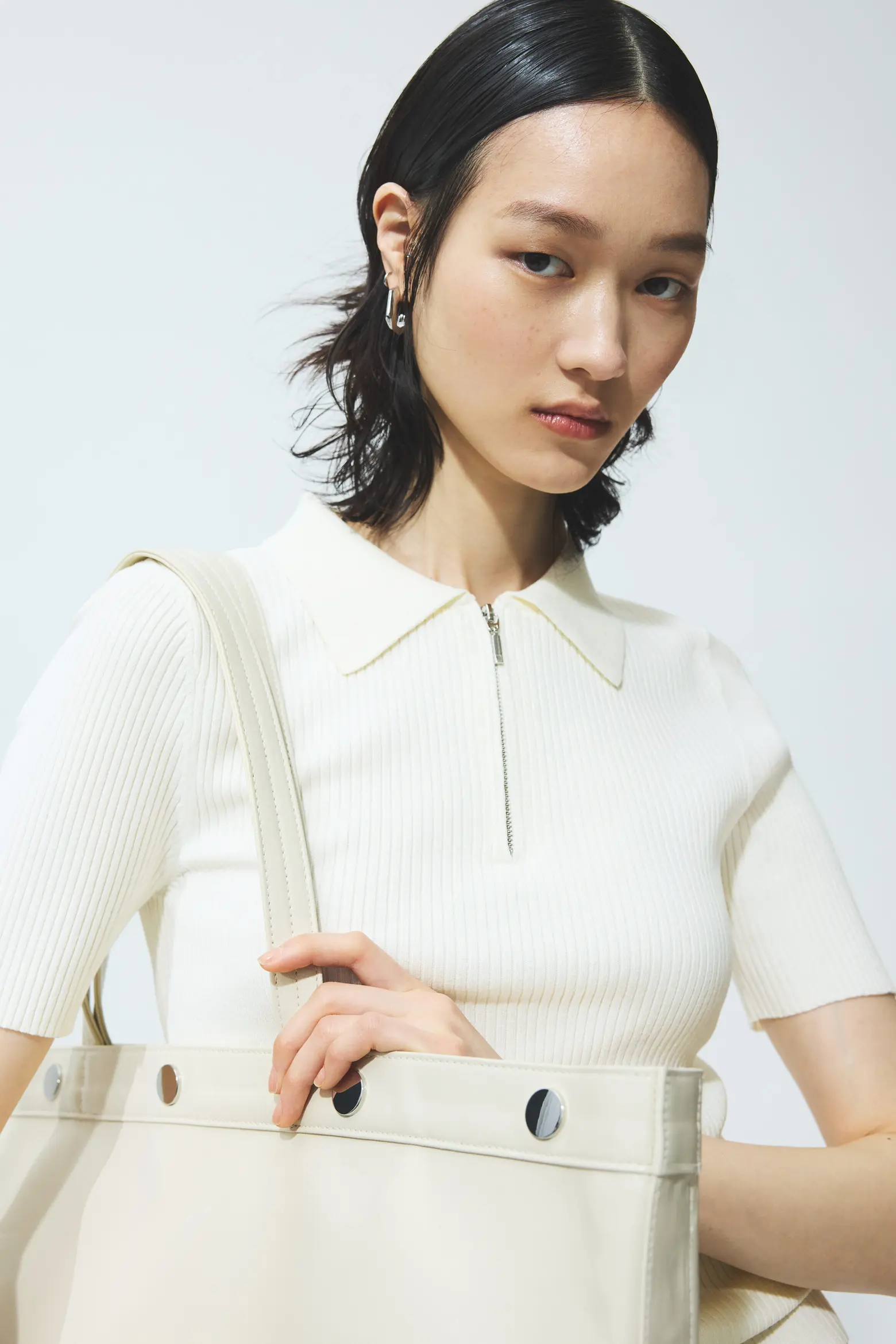 H&amp;amp;M, Rib-Knit Collared Top