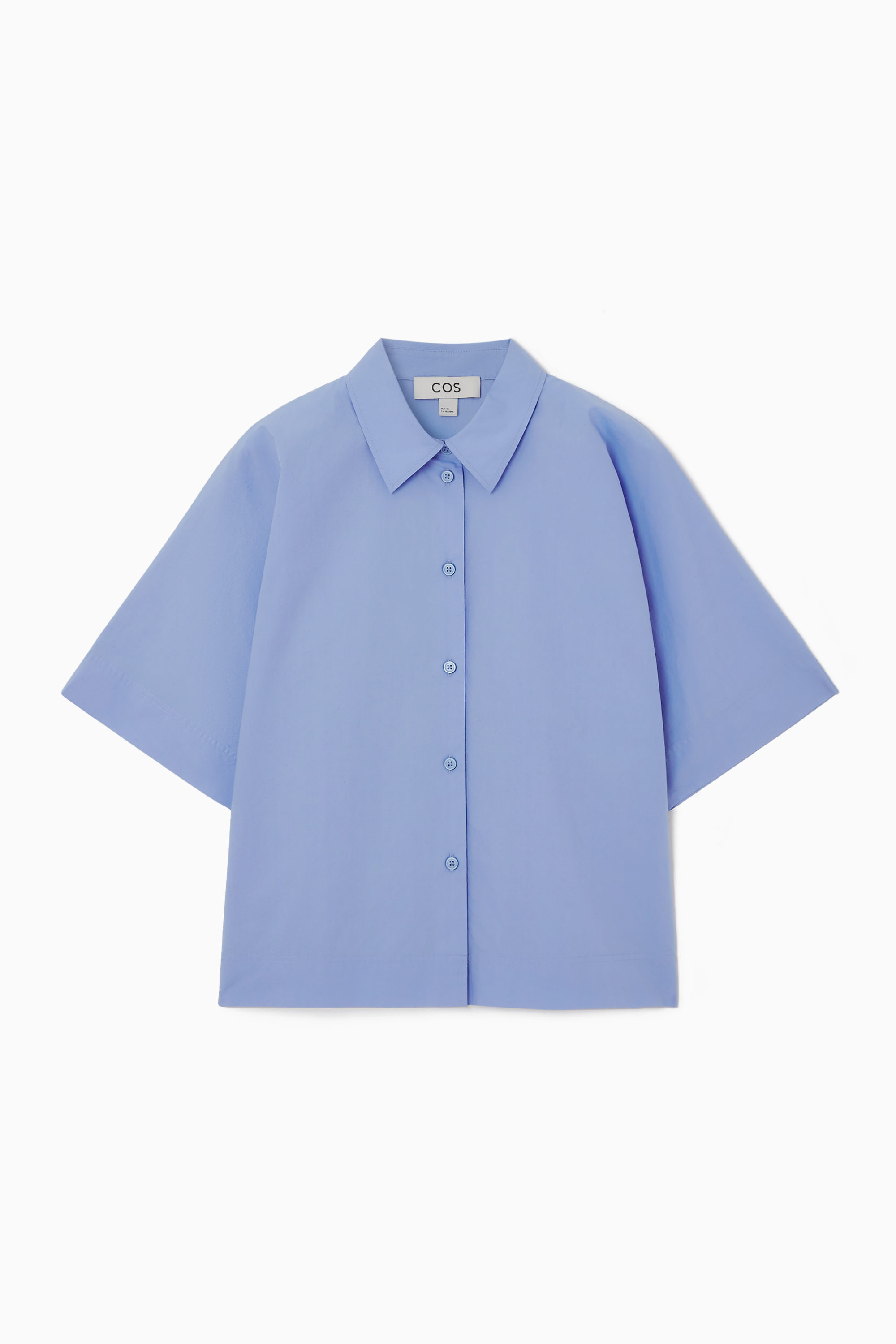 Boxy Short-Sleeved Poplin Shirt