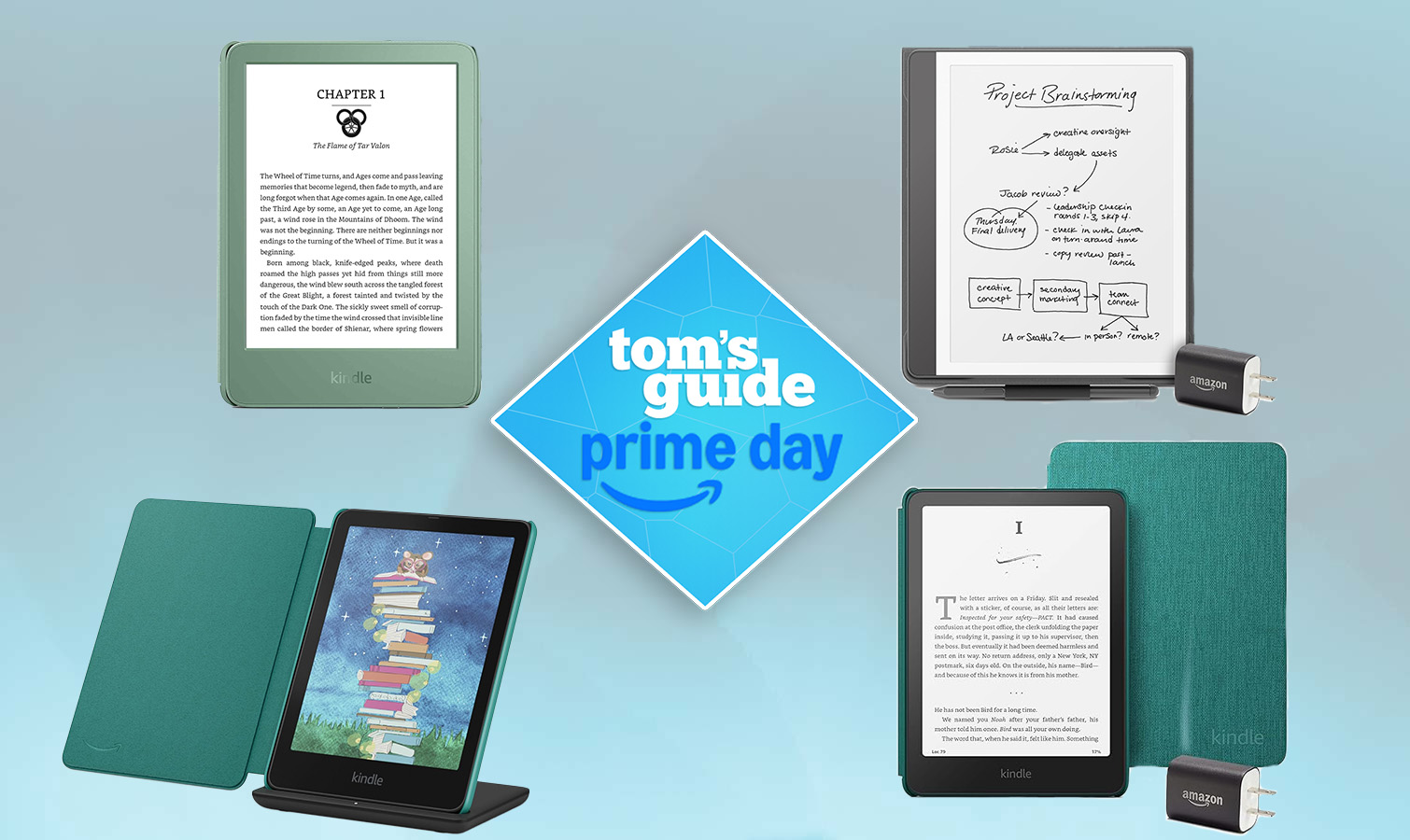a selection of Amazon Kindles with a Prime day tag
