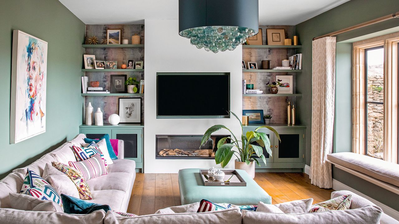 living room decor with tv