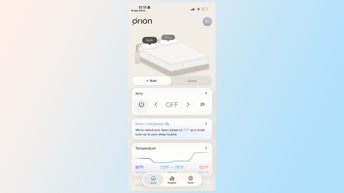 A screenshot of the Orion app
